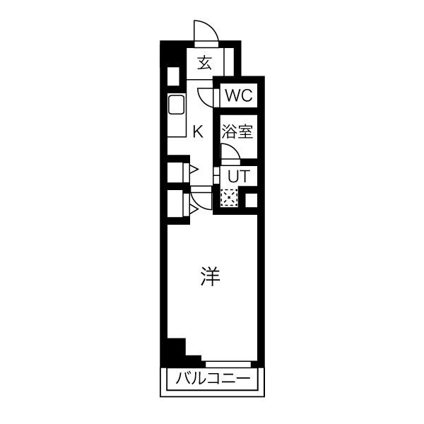 B' 1Kの間取り図