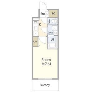 D 1Kの間取り図