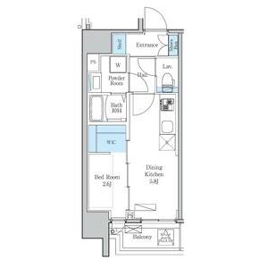 A 1DKの間取り図