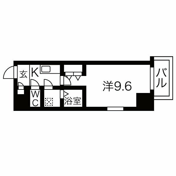 D 1Kの間取り図