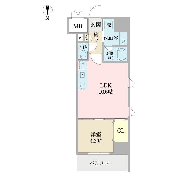 Ⅱ 1LDKの間取り図