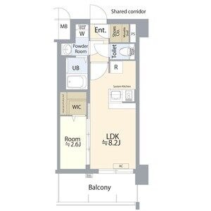 B1 1LDKの間取り図