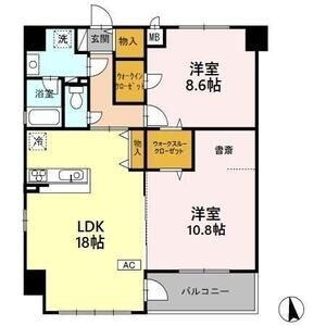 B 2LDKの間取り図