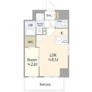 905 1LDKの間取り図