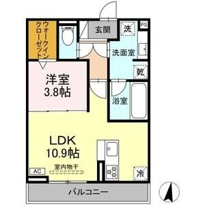 C2 1LDKの間取り図