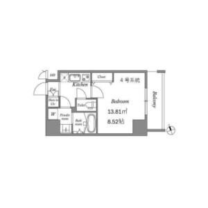 D 1Kの間取り図