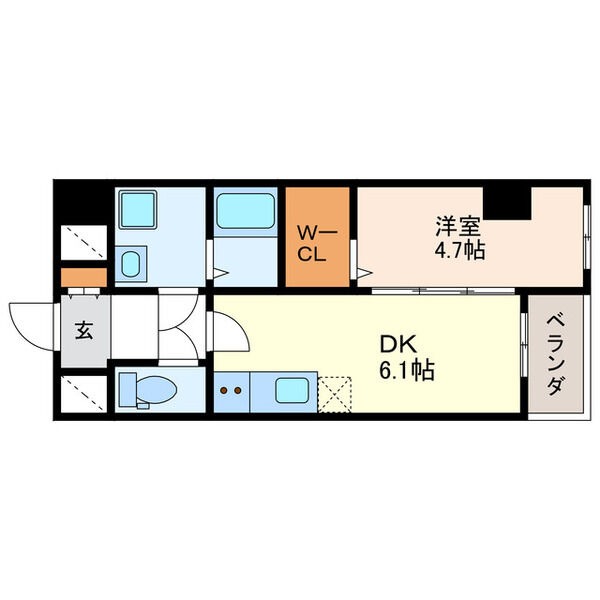 1DKの間取り図