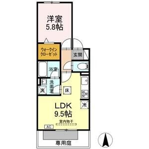 102 1LDKの間取り図