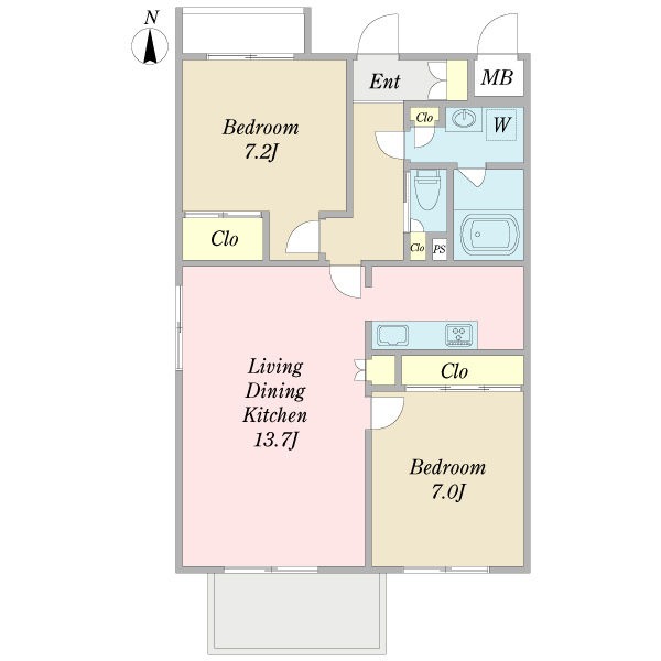 301 2LDKの間取り図