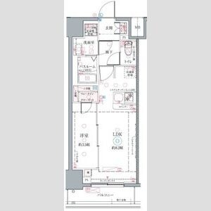 905 1LDKの間取り図