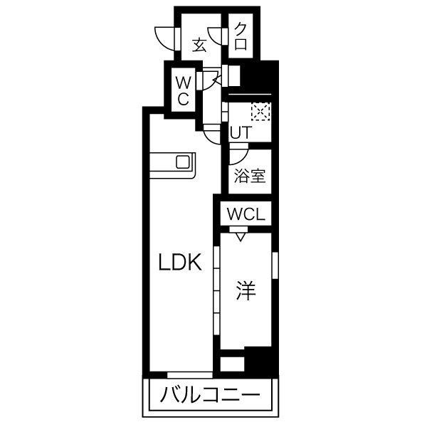 E' 1LDKの間取り図