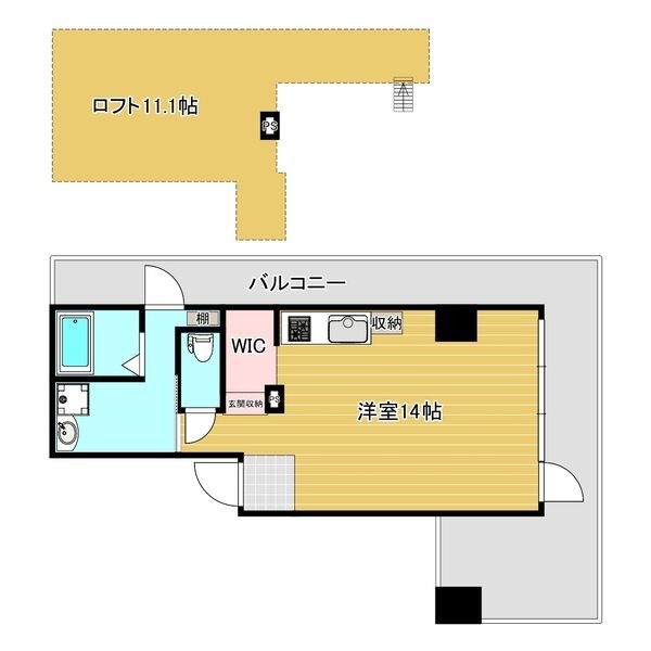 A 1Rの間取り図
