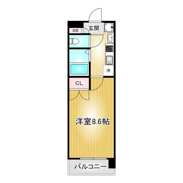 B 1Kの間取り図