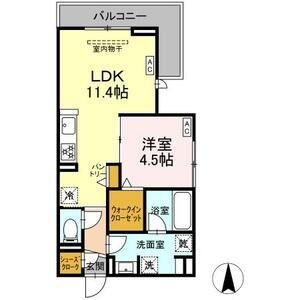 C2 1LDKの間取り図