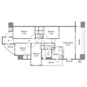 A1 4LDKの間取り図