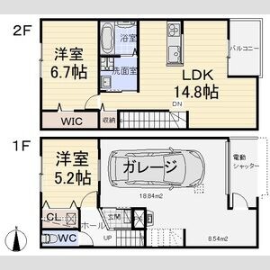 A 2LDKの間取り図