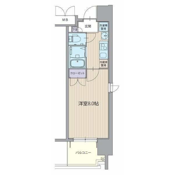 A1 1Kの間取り図