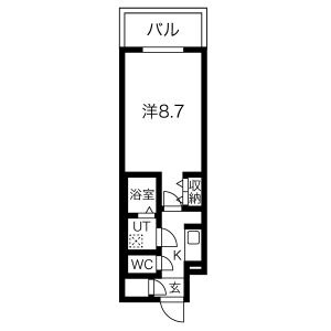C' 1Kの間取り図
