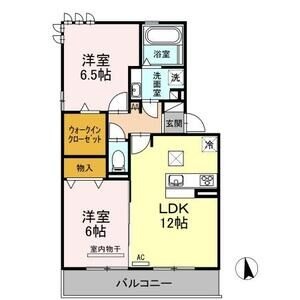 102 2LDKの間取り図