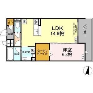 B2 1LDKの間取り図