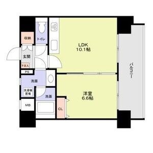 C1 1LDKの間取り図