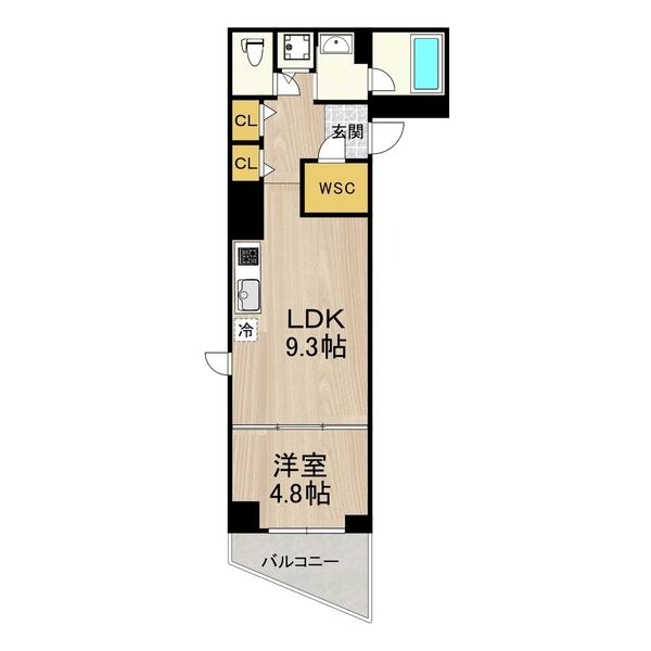 A 1LDKの間取り図