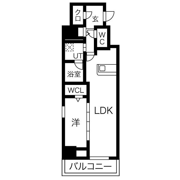 1LDKの間取り図