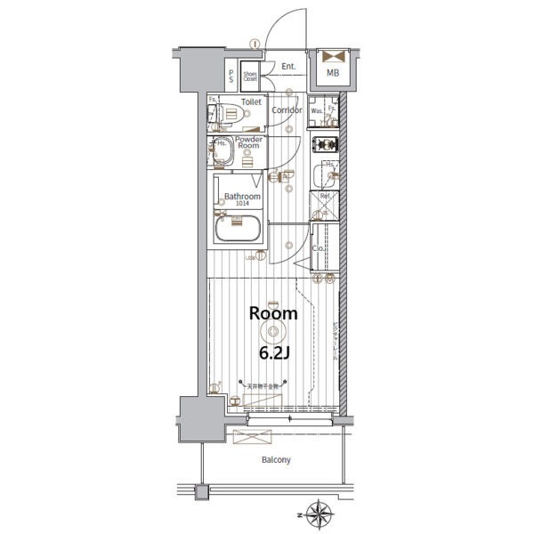 C2 1Kの間取り図