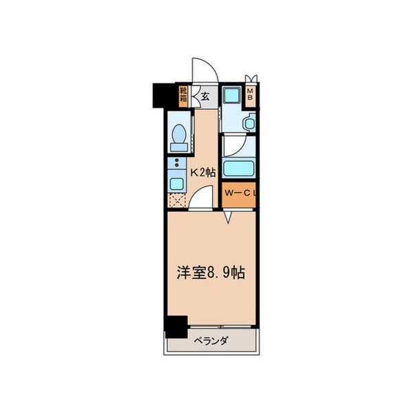 B 1Kの間取り図