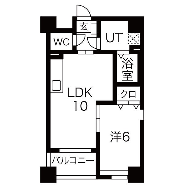 1LDKの間取り図