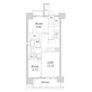 A' 2LDKの間取り図