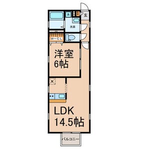 301 1LDKの間取り図