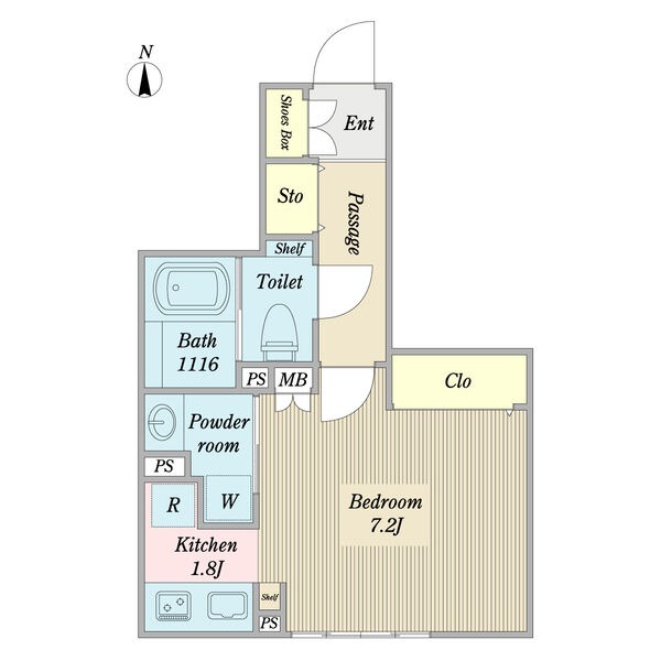 B 1Kの間取り図