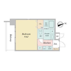 A 1Kの間取り図