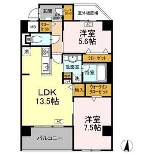 A 2LDKの間取り図