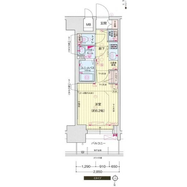 C 1Kの間取り図