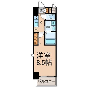 E 1Kの間取り図