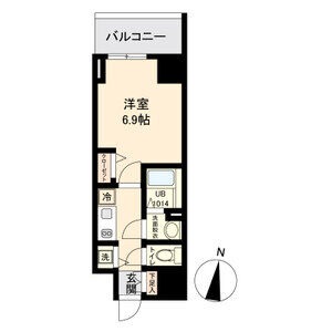 C' 1Kの間取り図