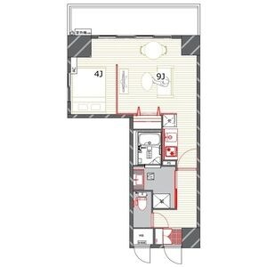 E 1Rの間取り図