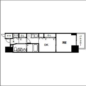 E 1DKの間取り図