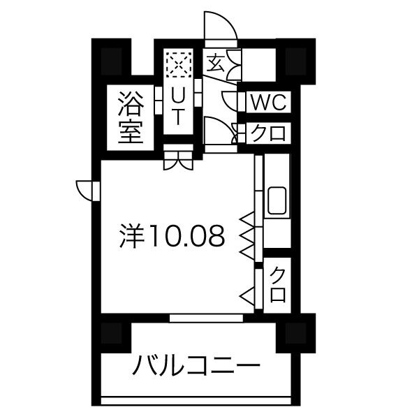 C 1Kの間取り図