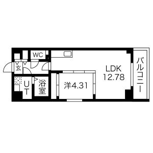 C2 1LDKの間取り図