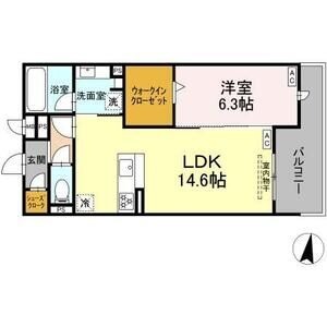 C2 1LDKの間取り図