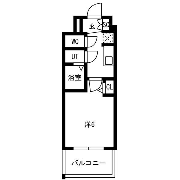 B2 1Kの間取り図