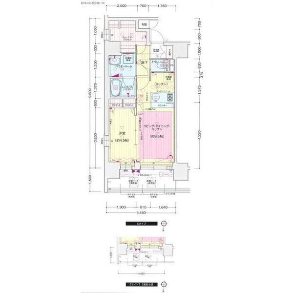 405 1LDKの間取り図