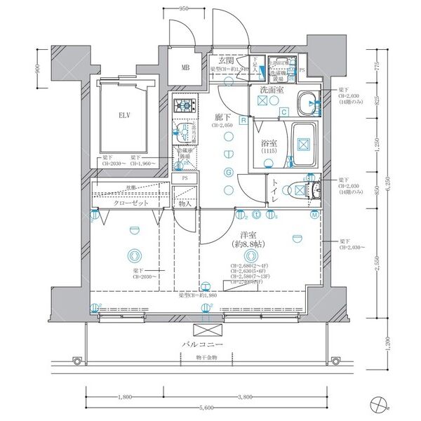 C 1Kの間取り図