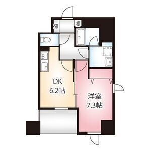 G 1DKの間取り図
