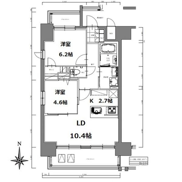 A 2LDKの間取り図