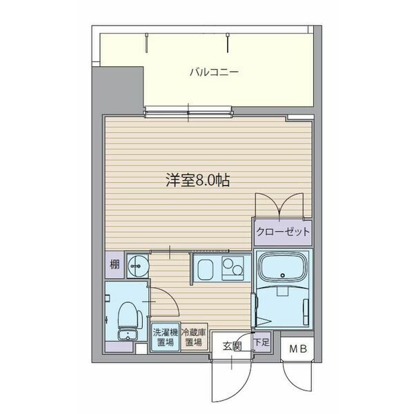 E 1Kの間取り図