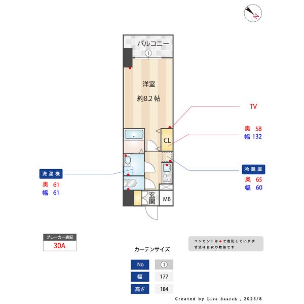 C 1Kの間取り図
